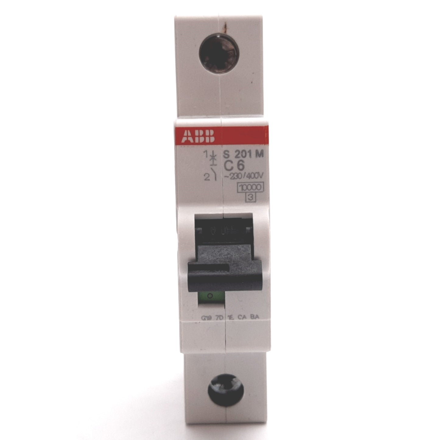 Used ABB S201M-C6 Circuit Breaker, 1-Pole, C-Curve, Rating: 6A 230/400VAC, DIN Rail