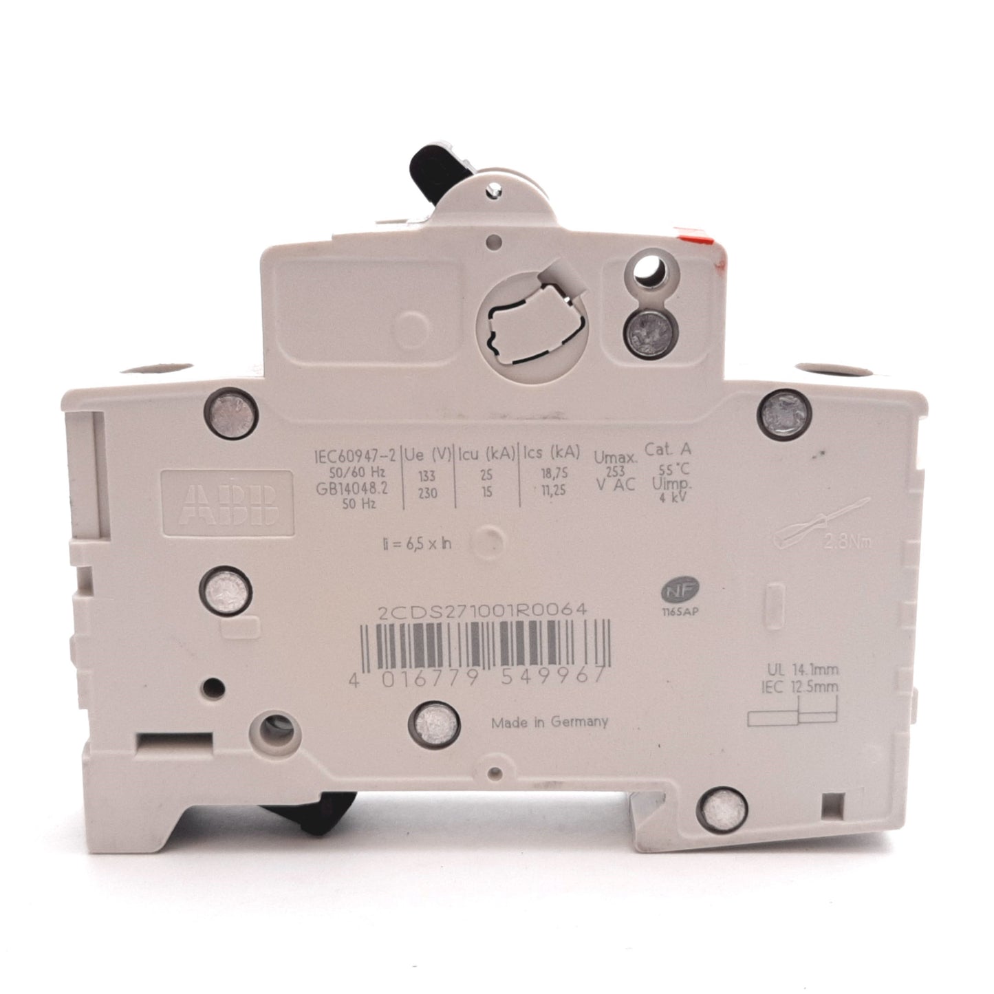 Used ABB S201M-C6 Circuit Breaker, 1-Pole, C-Curve, Rating: 6A 230/400VAC, DIN Rail