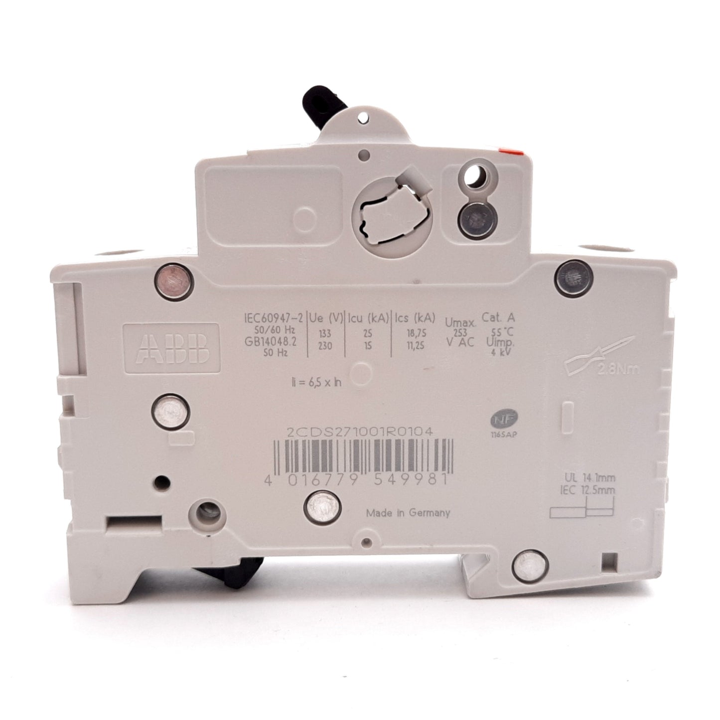 Used ABB S201M-C10 Circuit Breaker, 1-Pole, C-Curve, Rating: 10A 230/400VAC, DIN Rail