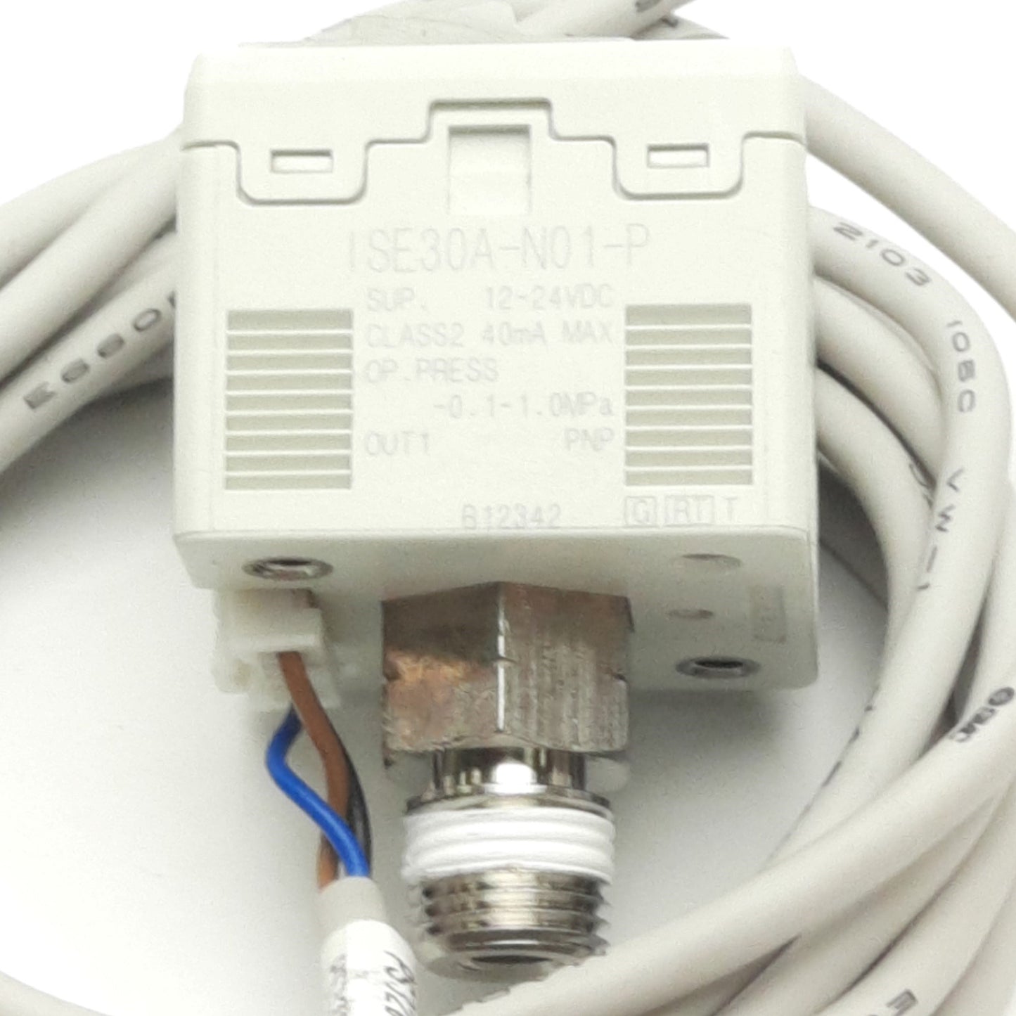 Used SMC ISE30A-N01-P Digital Pressure Switch 12-24VDC, -0.1 to 1MPa, 1/8"NPT, PNP