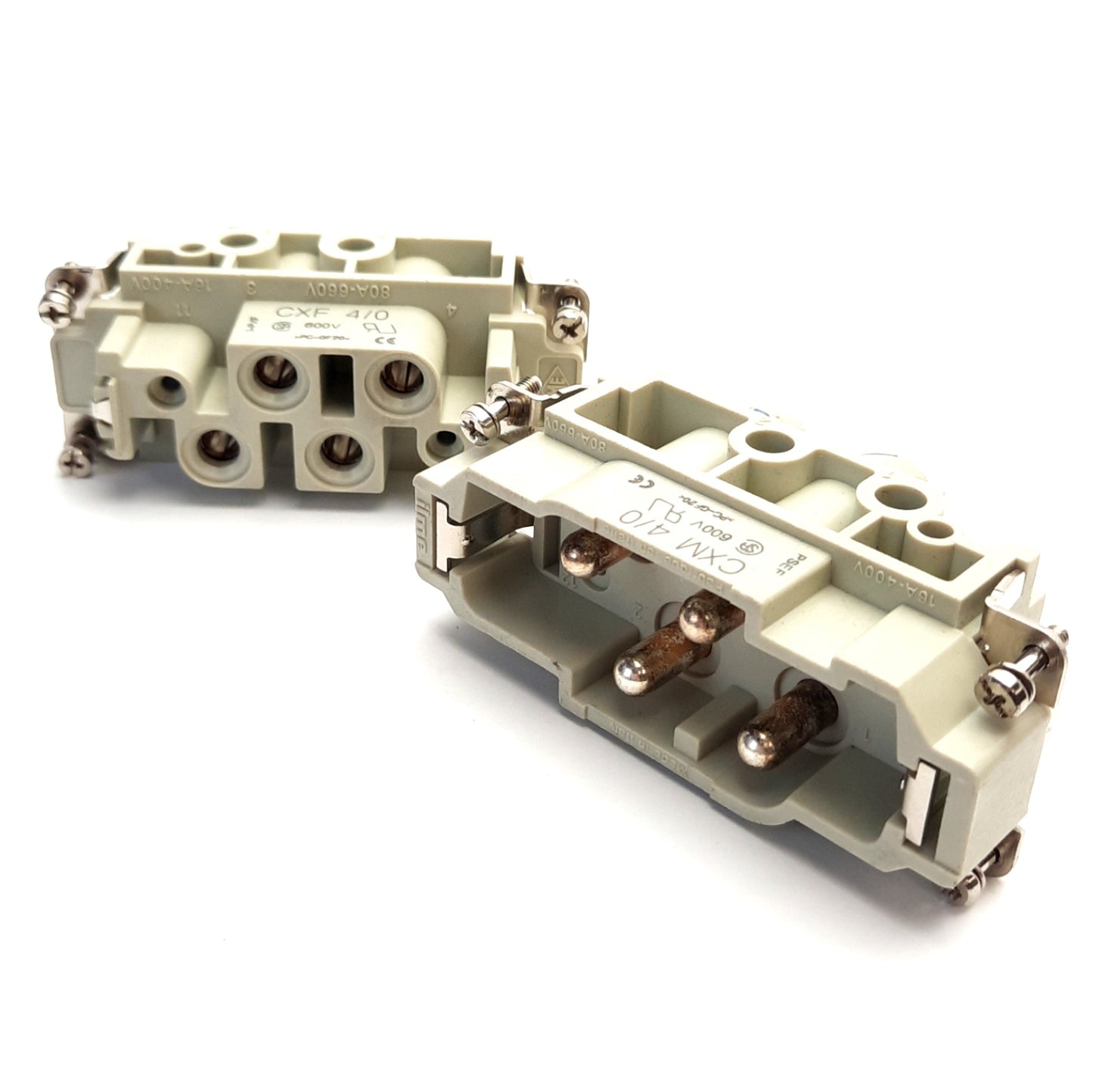 Used ILME CXF/M 4/0 HDC Insert Male & Female, 4P + Ground, 690V, 80A AC/DC, 77.27