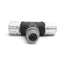 Used Omron XS2R-D422-5 Water Resistant Tee Connector M12 4-Pin, F/M/F, 250V DC 4A