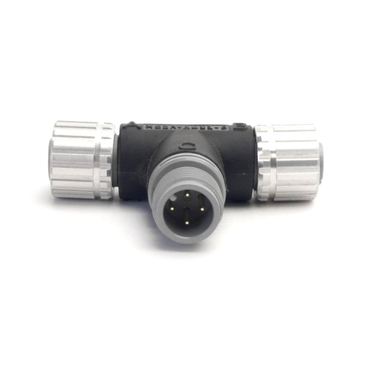 Used Omron XS2R-D422-5 Water Resistant Tee Connector M12 4-Pin, F/M/F, 250V DC 4A