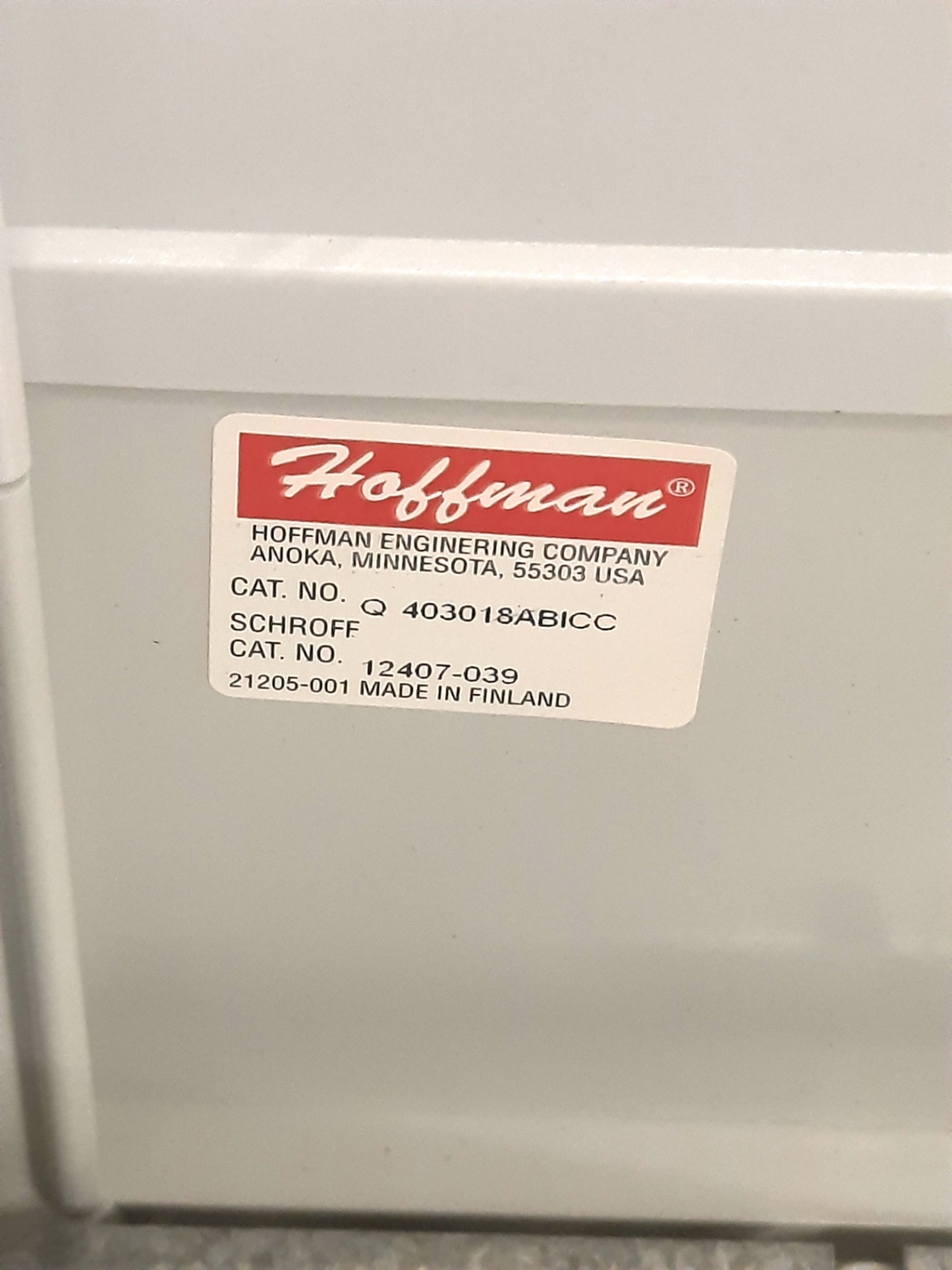 Used Hoffman Q403018ABICC Electrical Enclosure ABS Cabinet Box 400 x 300 x 180mm