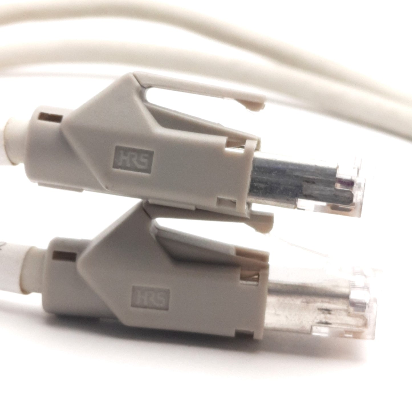 Used Lot of 2 Hirose Industrial Ethernet Cable RJ-45 to M12 4-Position Male/Male, 1Ft