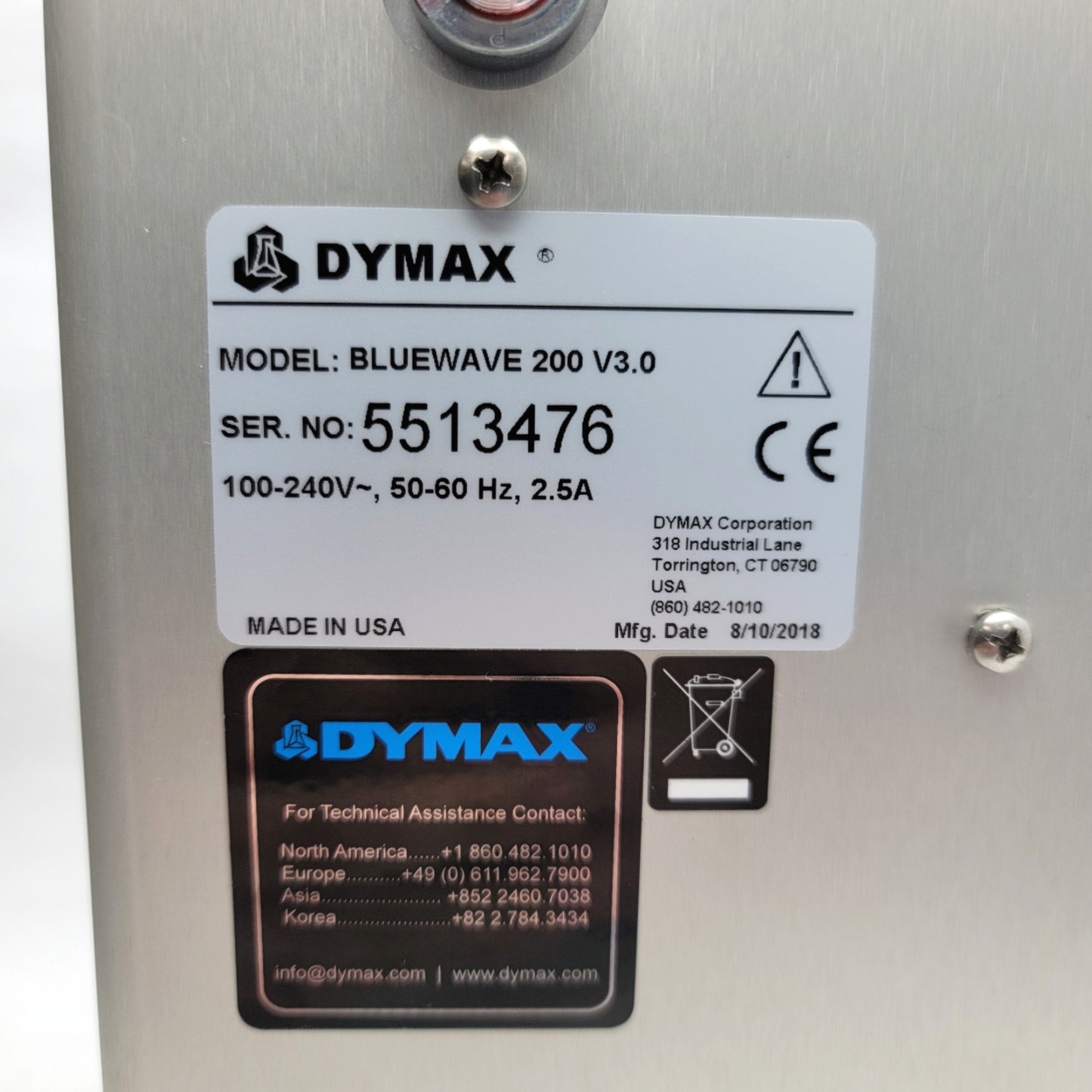 Used Dymax BlueWave 200 V3.0 High-Intensity UV-Curing System, 280-450nm 100-240VAC