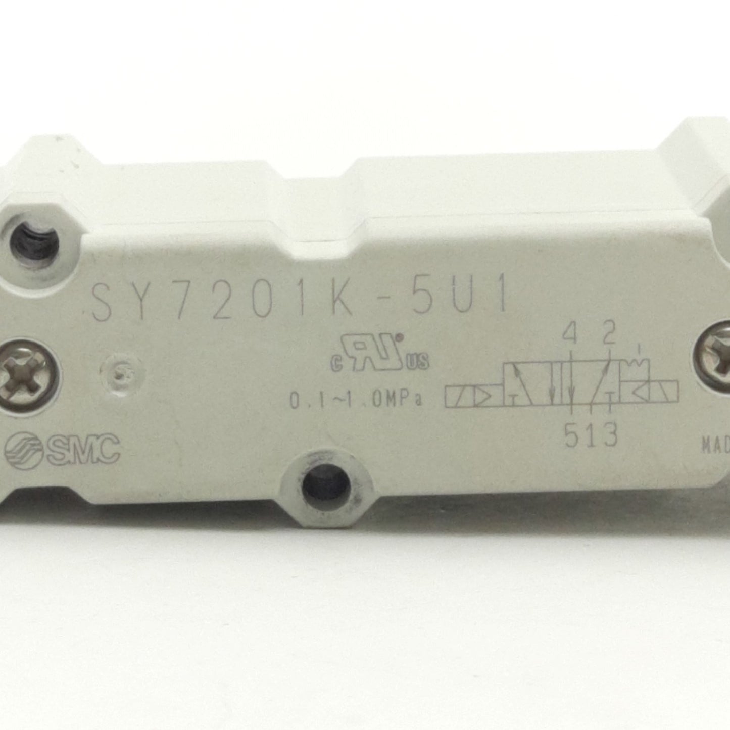 Used SMC SY7201K-5U1 Solenoid Valve, 5-Port, 2-Pos Double, 24VDC, 0.1-1.0MPa, 1.5MPa