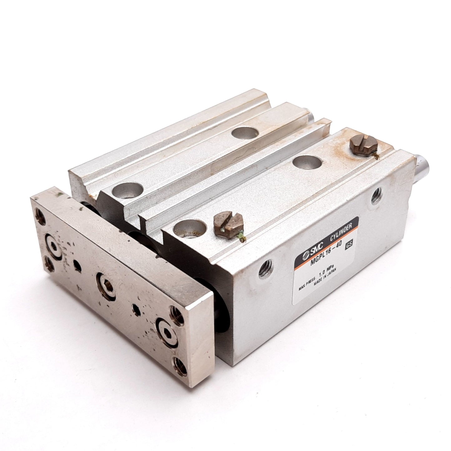 Used SMC MGPL16-40 Compact Guided Cylinder, Bore: 16mm, Stroke: 40mm, 1.0MPa, M5x0.8