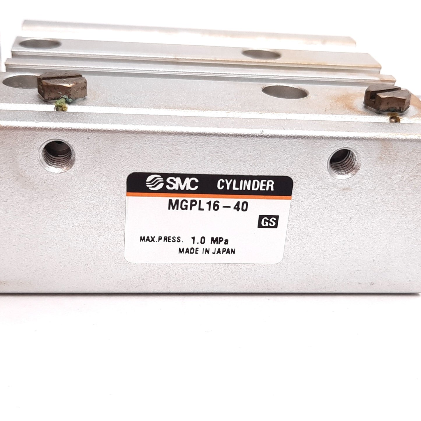 Used SMC MGPL16-40 Compact Guided Cylinder, Bore: 16mm, Stroke: 40mm, 1.0MPa, M5x0.8