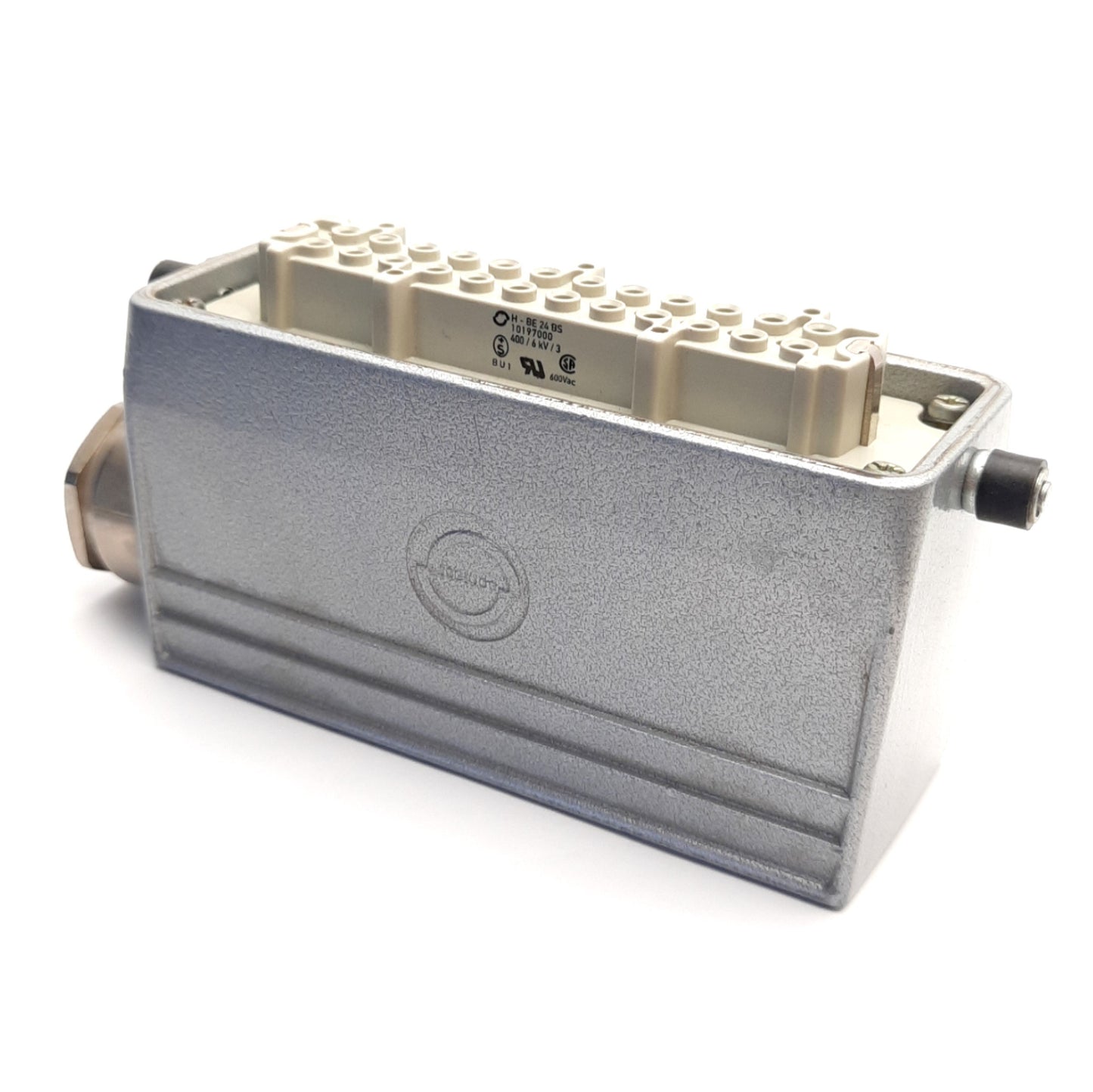 Used Lapp H-BE24BS HDC Connector And Housing 24Pin+PE, Female, 500V 16A, M25 Gland