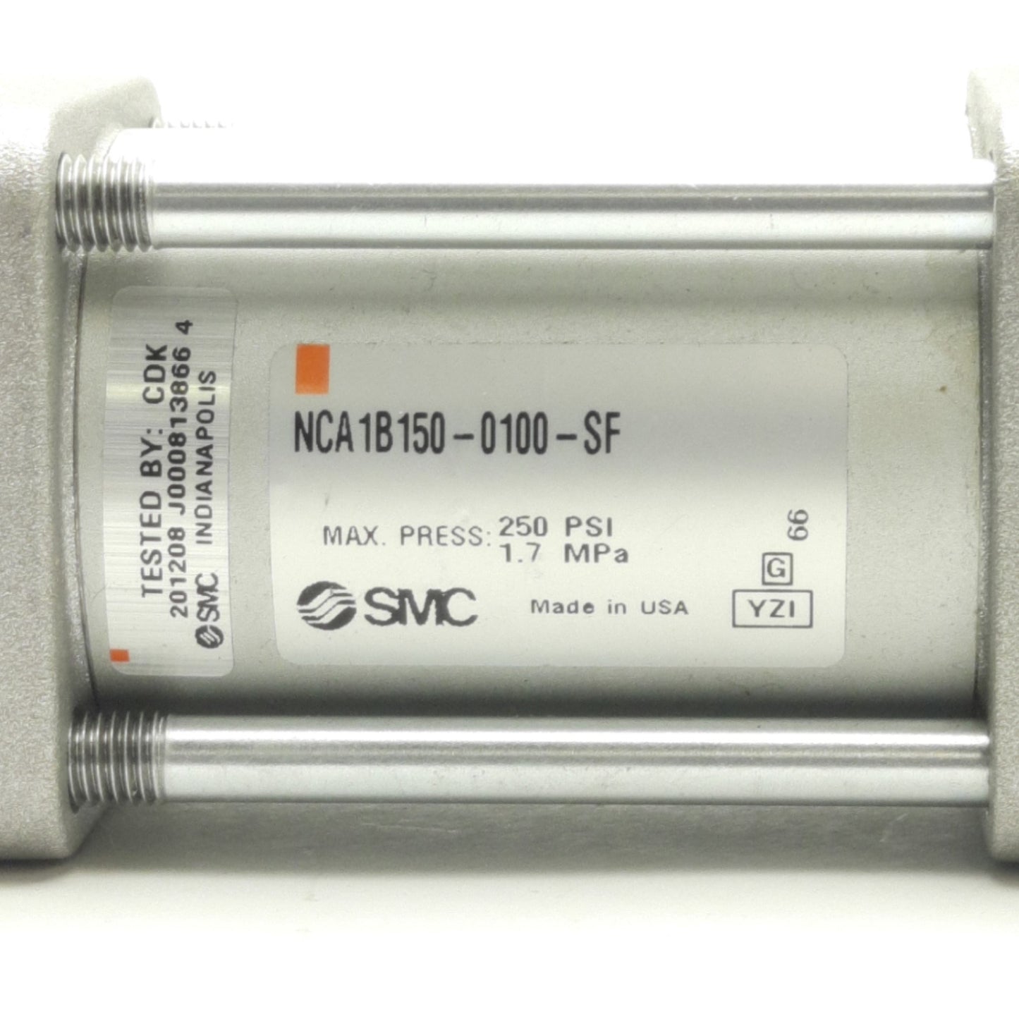 Used SMC NCA1B150-0100-SF Air Cylinder,1.5" Bore, 1" Stroke, 250PSI, 50 to 500mm/s