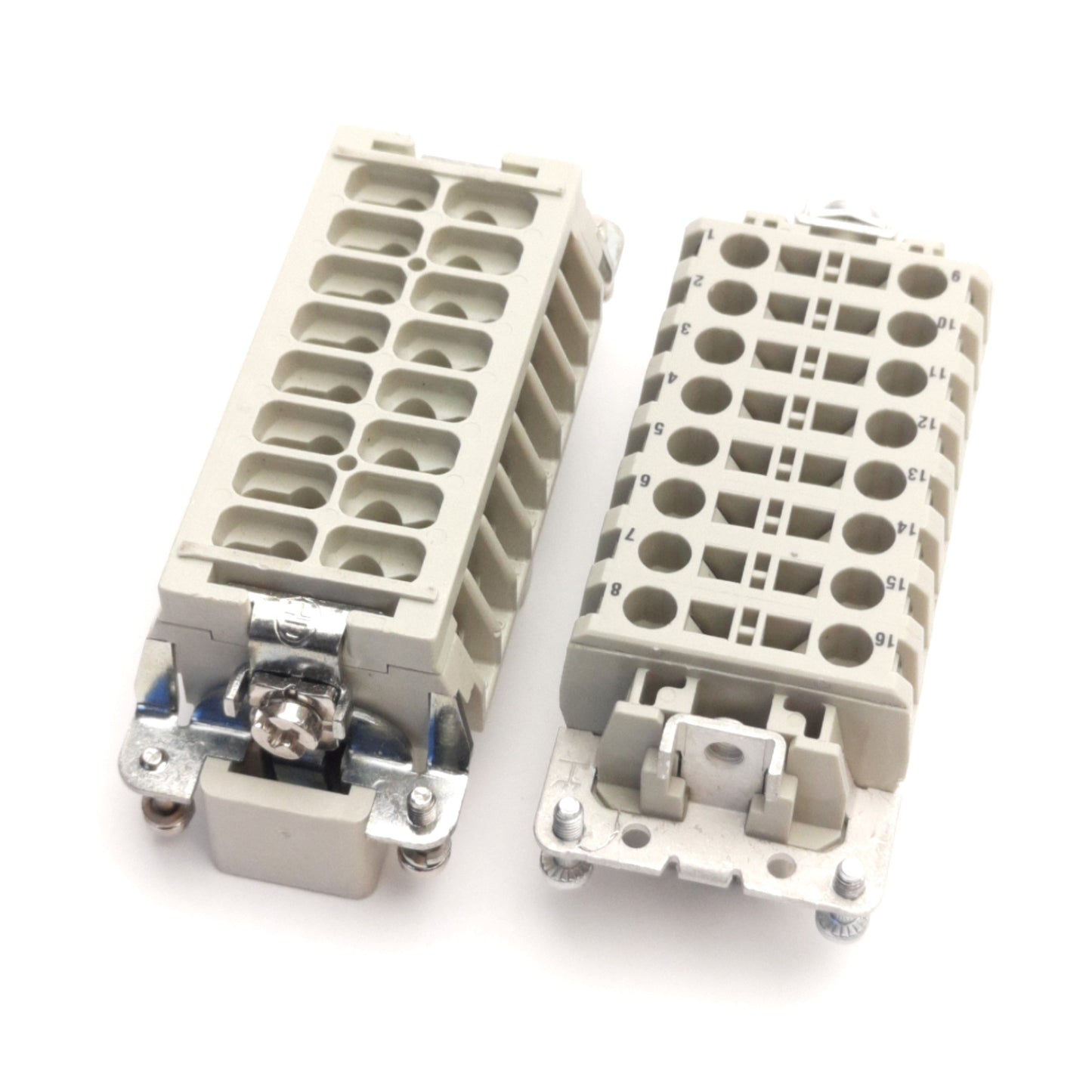 Used Epic H-BE16BF & Han-E16M HDC Connector Set M/F, 16A 380V, 16 Pins + PE