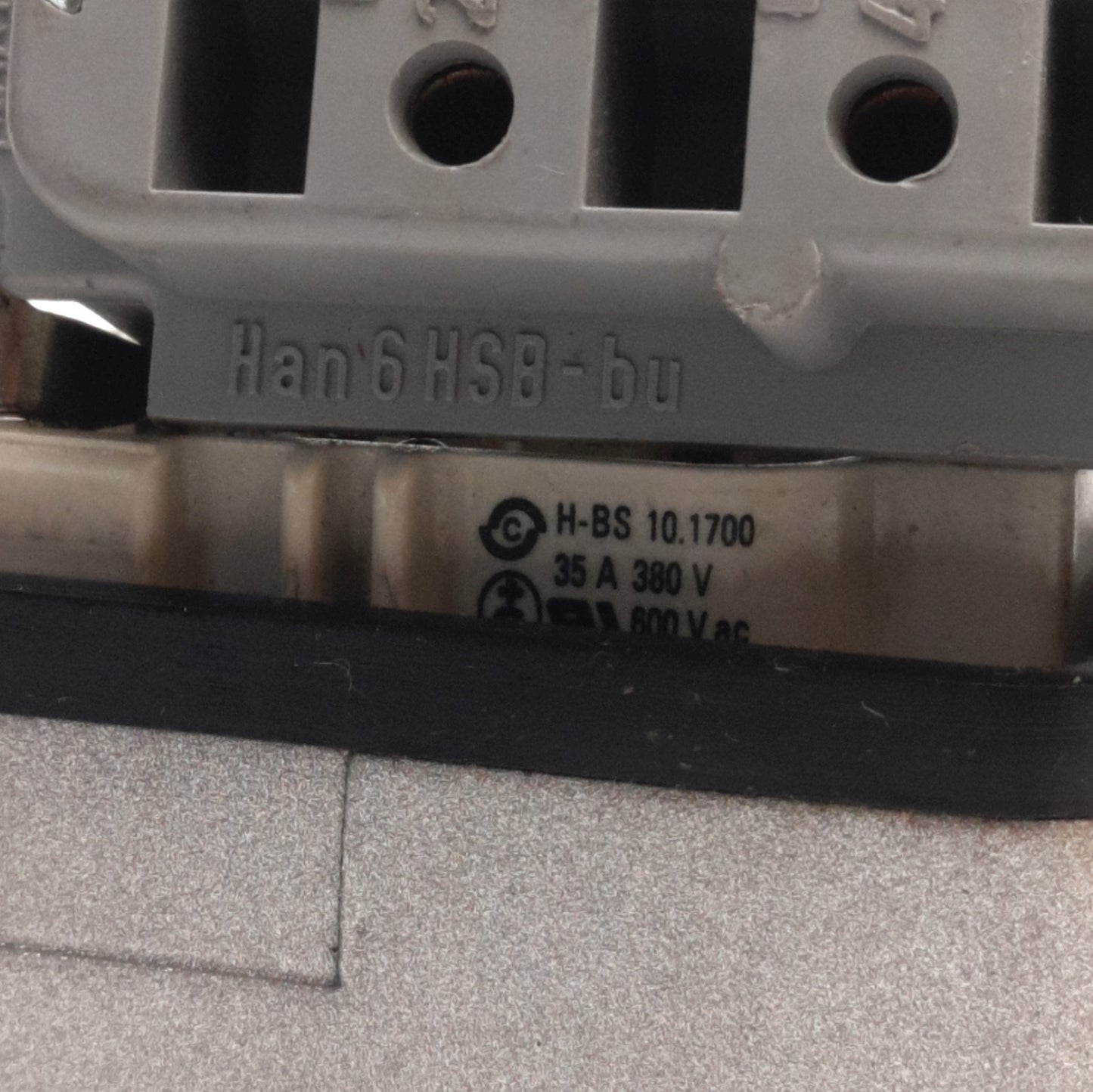 Used Harting H-BS 10.1700 / Han6HSB-bu Male & Female Connector w/ Housing, 6P + PE