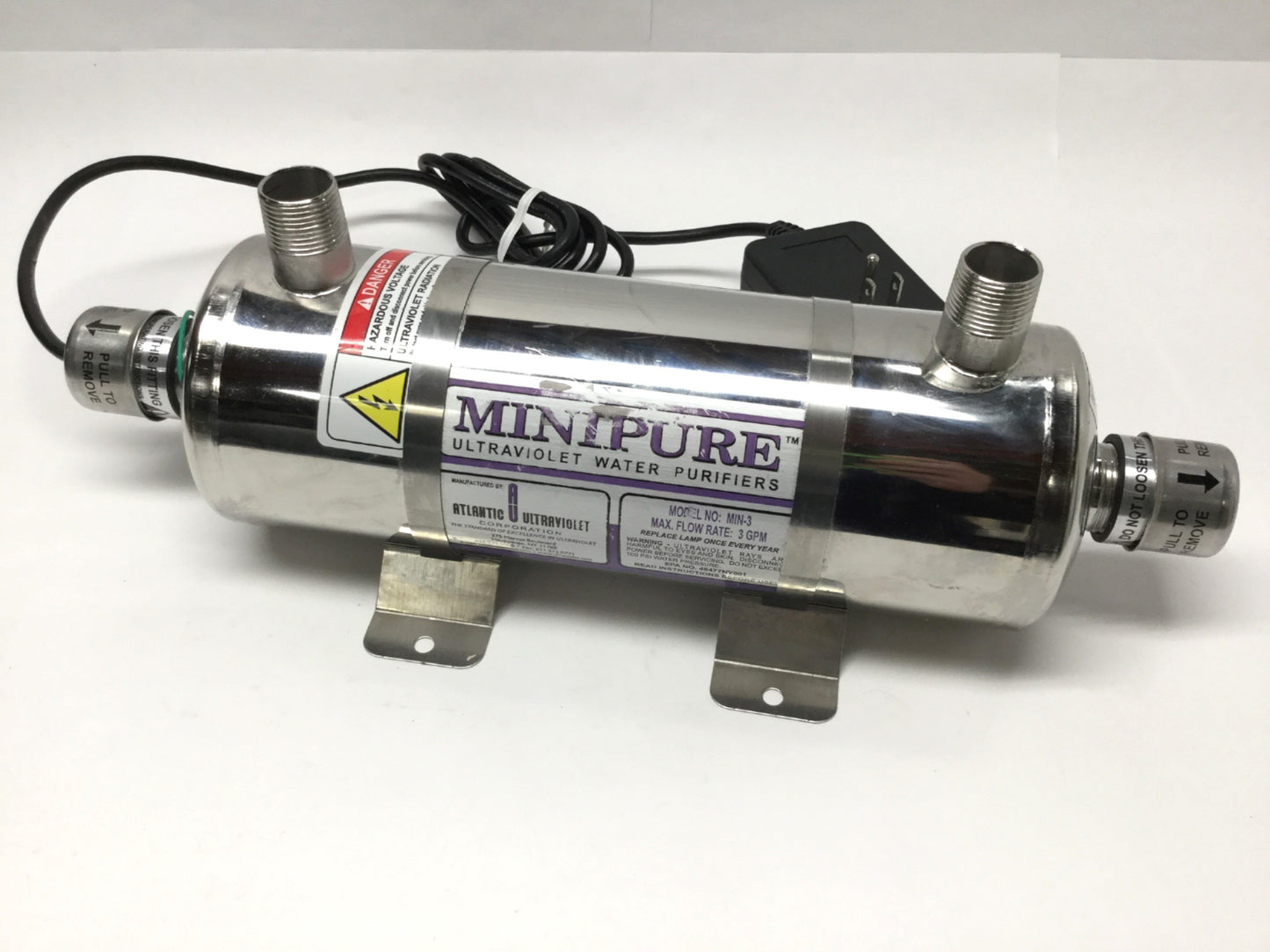 Used Atlantic Ultraviolet MIN-3 MiniPure UV Water Purifier Filtration Sterilize 3GPM