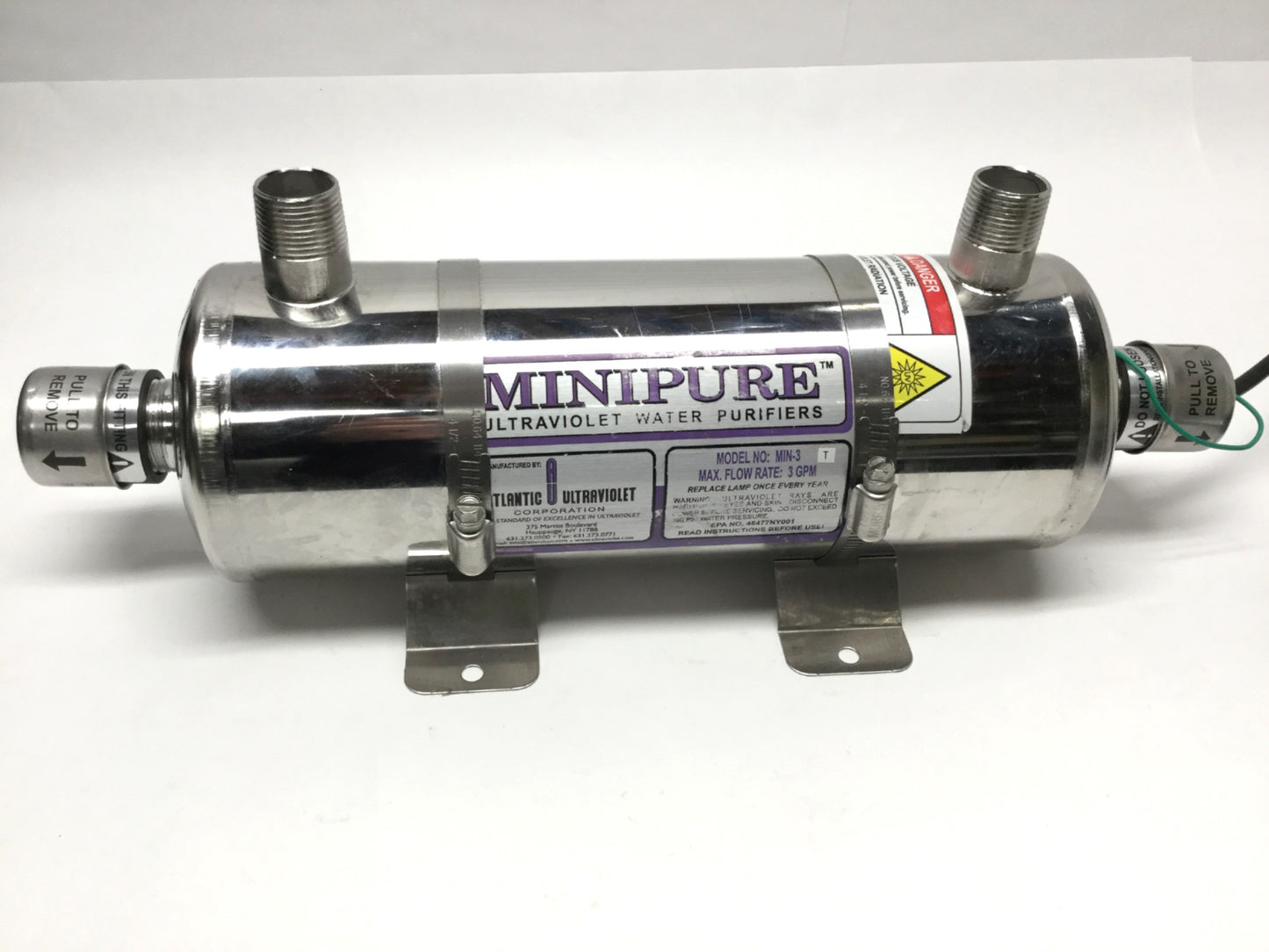 Used Atlantic Ultraviolet MIN-3 MiniPure UV Water Purifier Filtration Sterilize 3GPM