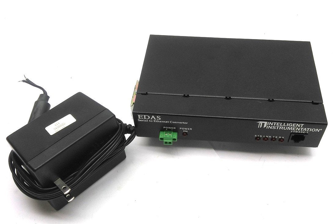 Used Intelligent Instruments EDAS-1025E-2B1 Ethernet to Serial Converter w/ PS