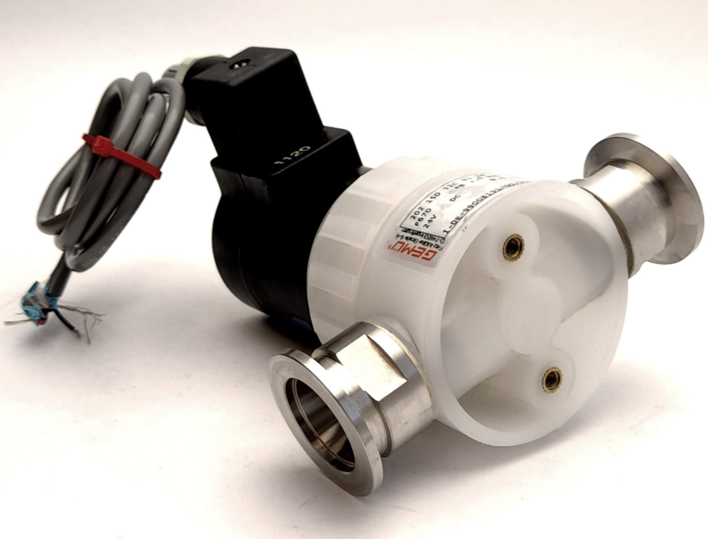 Used Vacuubrand 202 15D 120 51 24 Chemistry Solenoid Vacuum Isolation Valve, 1m Cable
