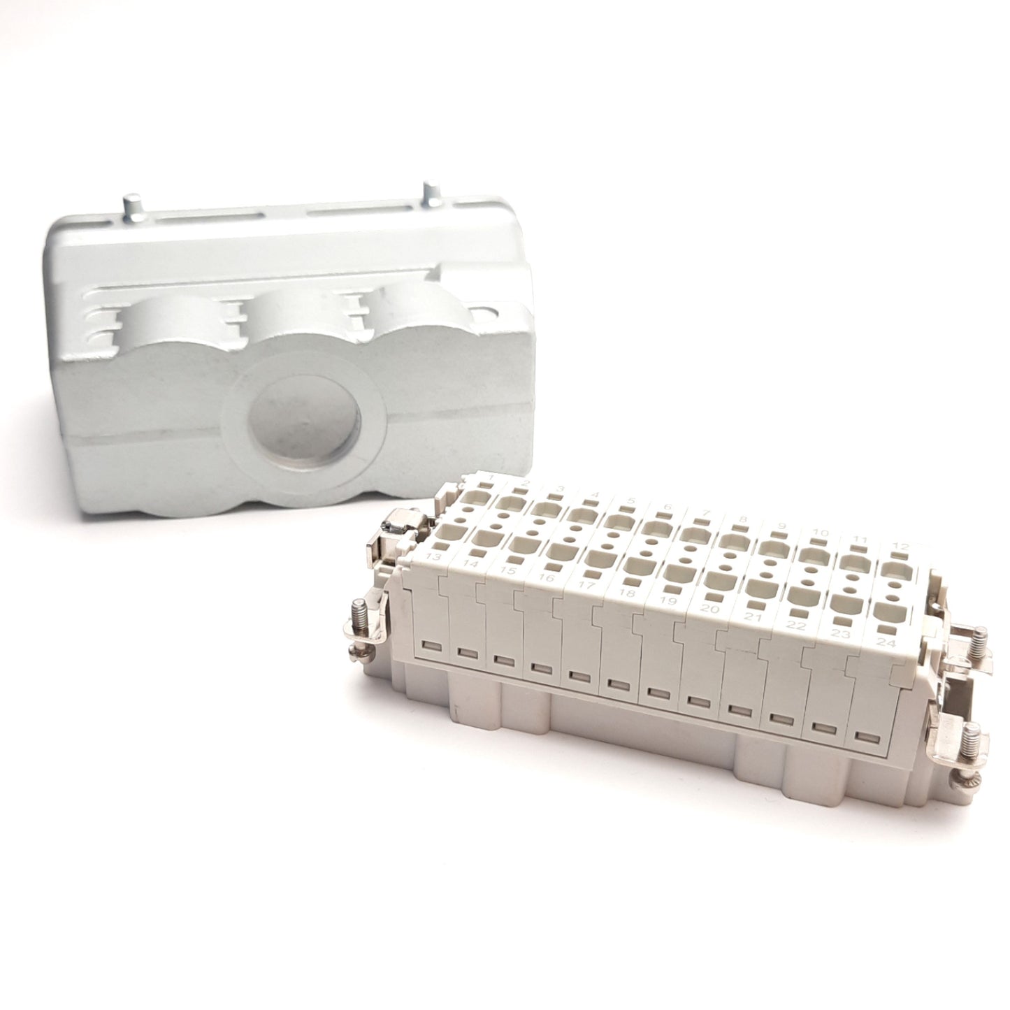 Used Phoenix Contact HC-B24-M Male HDC Insert w/ Housing 24-Pins+PE, 500V 16A