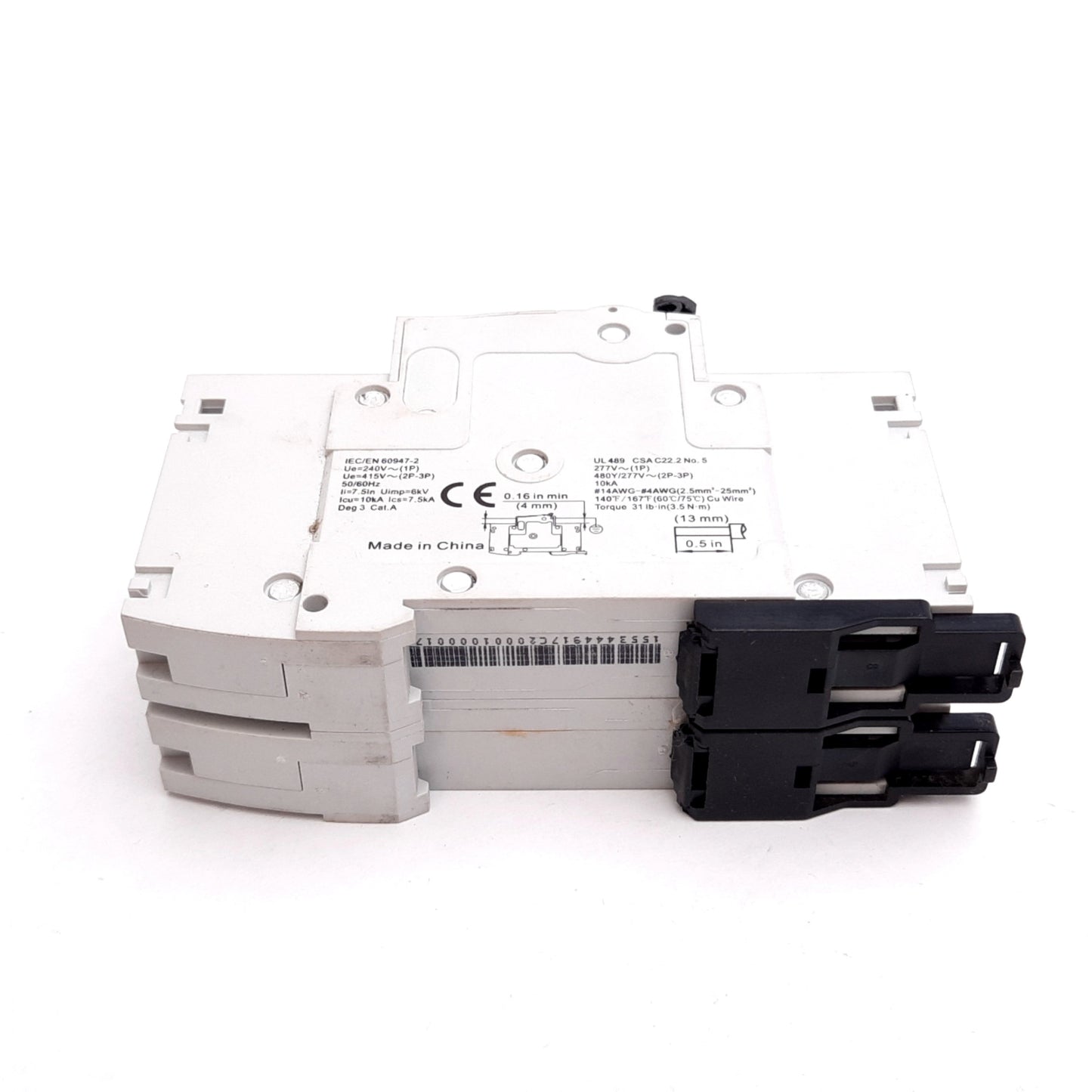 Used Carlo Gavazzi GMB63H2PC2 Circuit Breaker, 2-Pole, C-Curve, 2A 480Y/277VAC