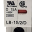 Used Sprecher & Schuh L8-15/2/D D-Curve Supplementary Protector, 415VAC, 15A, 2-Pole