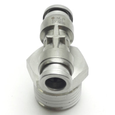 New SMC KQG2T07-N03S Stainless Steel Fitting, 3/8" NPT, 1/4" OD, -100kPa to 1MPa