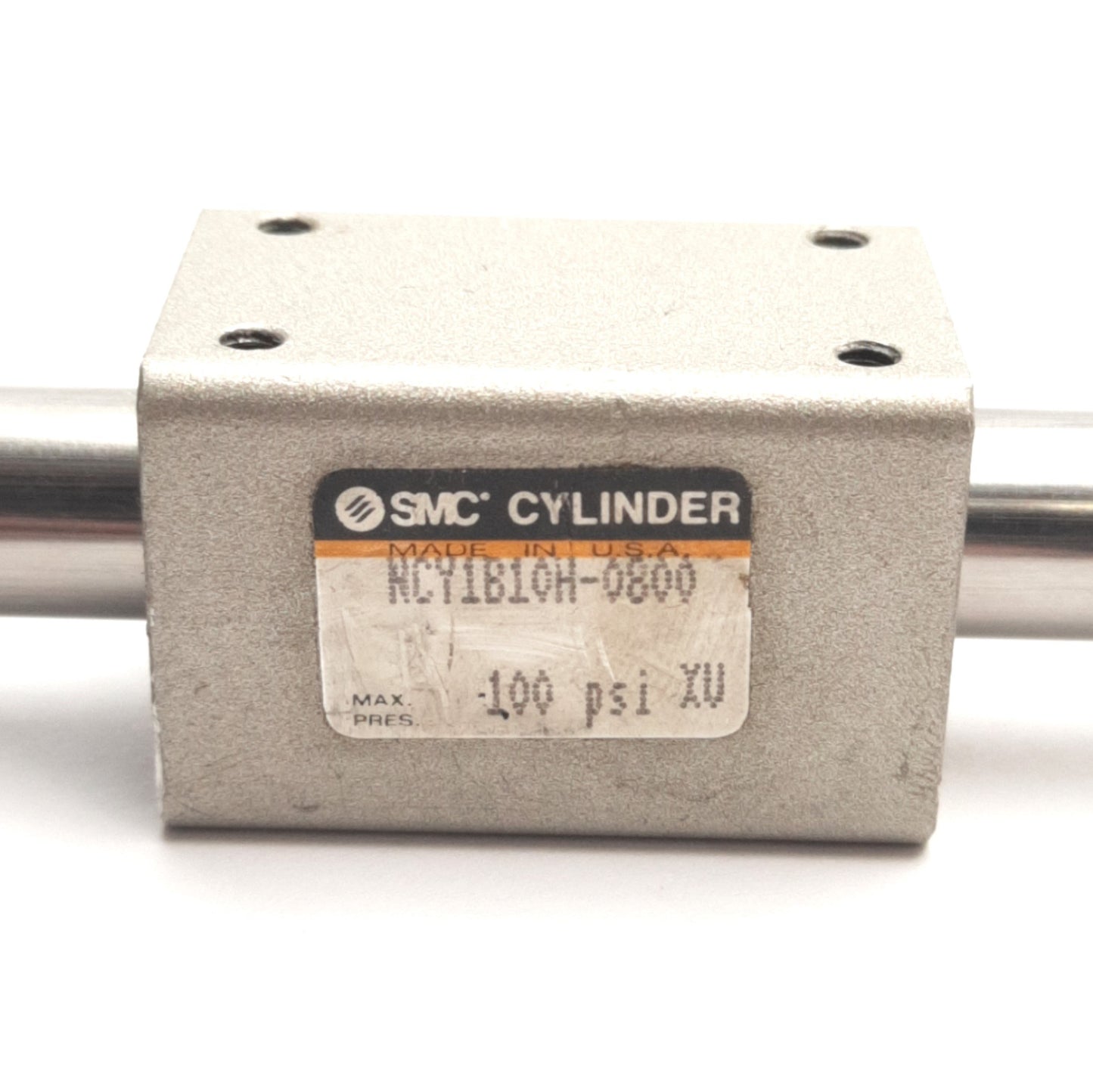 Used SMC NCY1B10H-800 Rodless Cylinder, Bore: 3/8", Stroke: 8", Pressure: 100psi