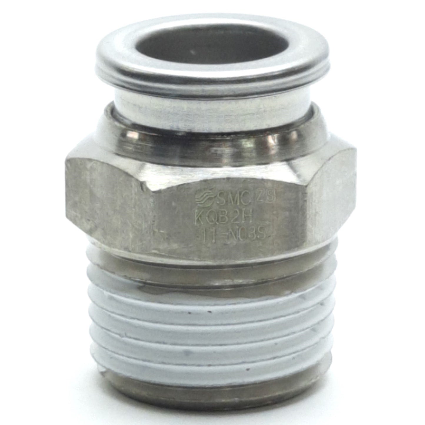 New – Open box Lot of 3 SMC KQB2H11-N03S Stainless Steel Fitting, 3/8" NPT, 3/8" OD, 1 MPa Max