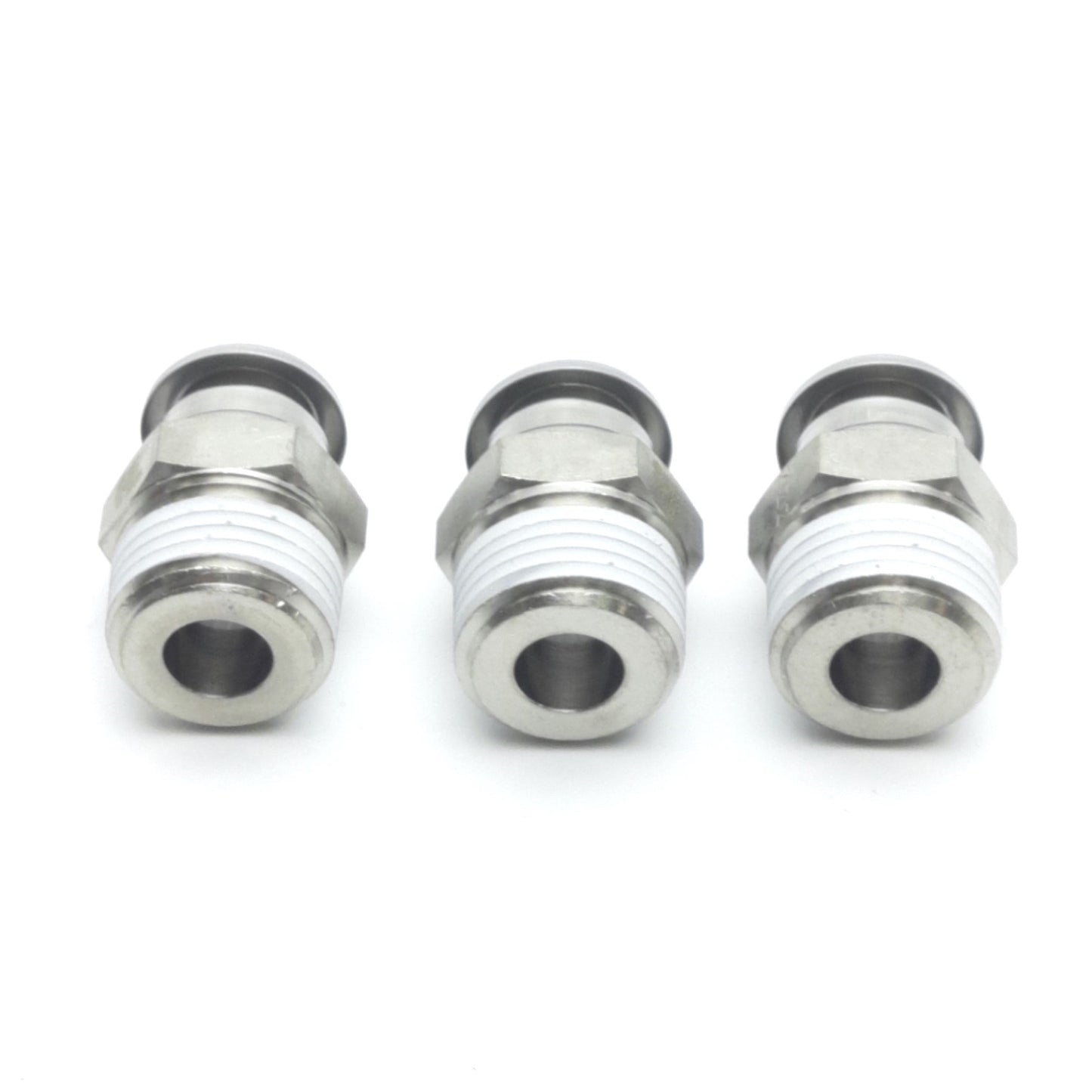 New – Open box Lot of 3 SMC KQB2H11-N03S Stainless Steel Fitting, 3/8" NPT, 3/8" OD, 1 MPa Max