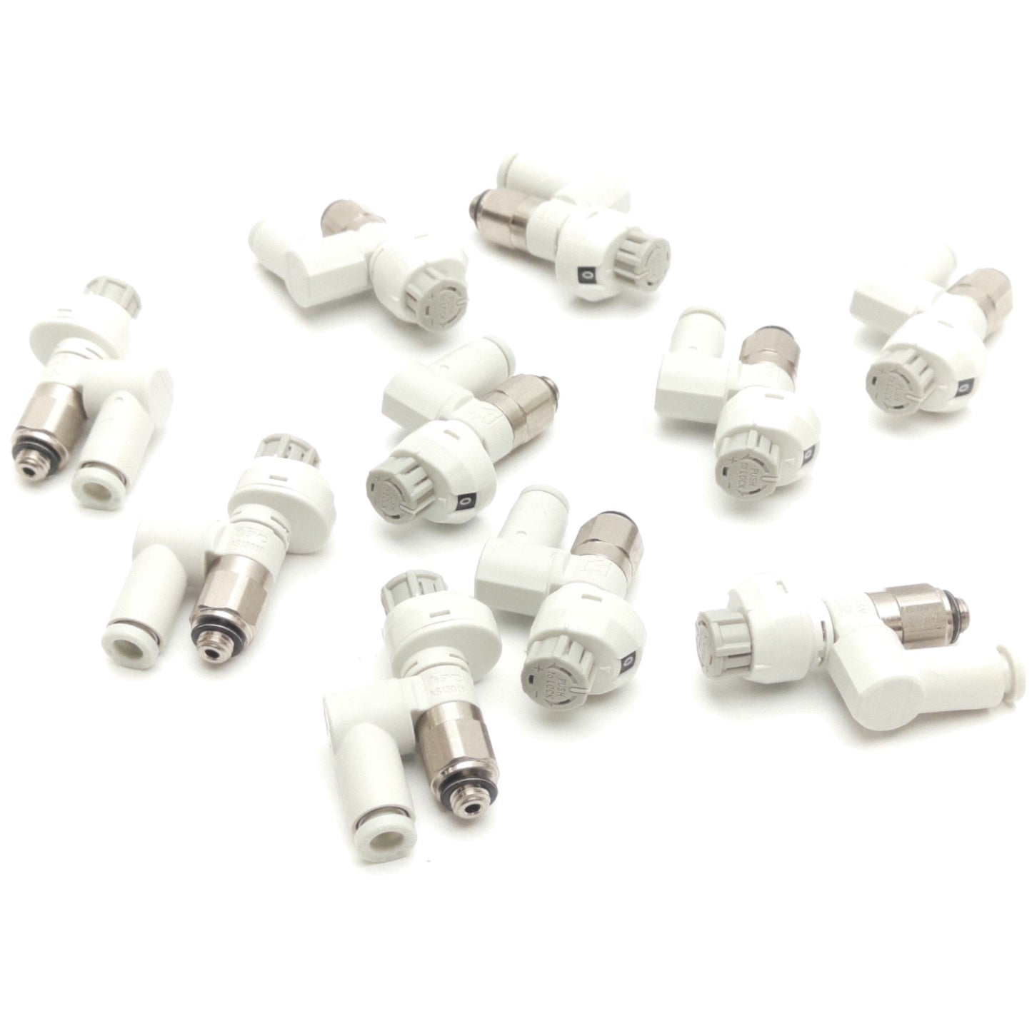 New – Open box Lot of 10 SMC AS1301FS1-M5-04 Flow Control Fitting M5 Port 5/32 Tube 1 MPa Max