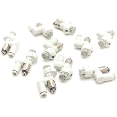 New – Open box Lot of 10 SMC AS1301FS1-M5-04 Flow Control Fitting M5 Port 5/32 Tube 1 MPa Max