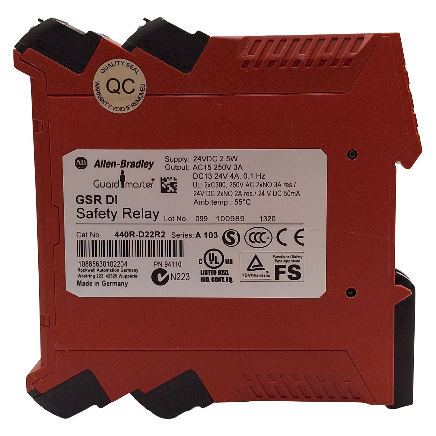 Used Allen Bradley 440R-D22R2 Guardmaster GSR DI Dual-Channel Input Safety Mat Relay