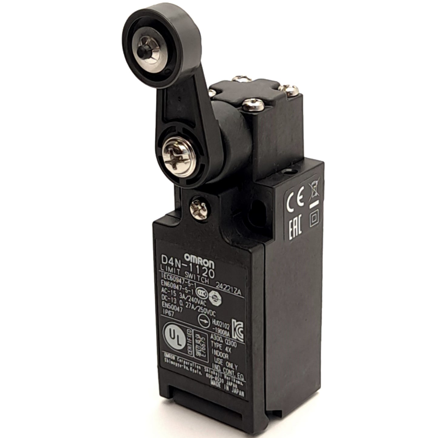 Used Omron D4N-1120 Limit Switch, 5N Max, 1NC/1NO, 240VAC/250VDC , 3A @ 240VAC