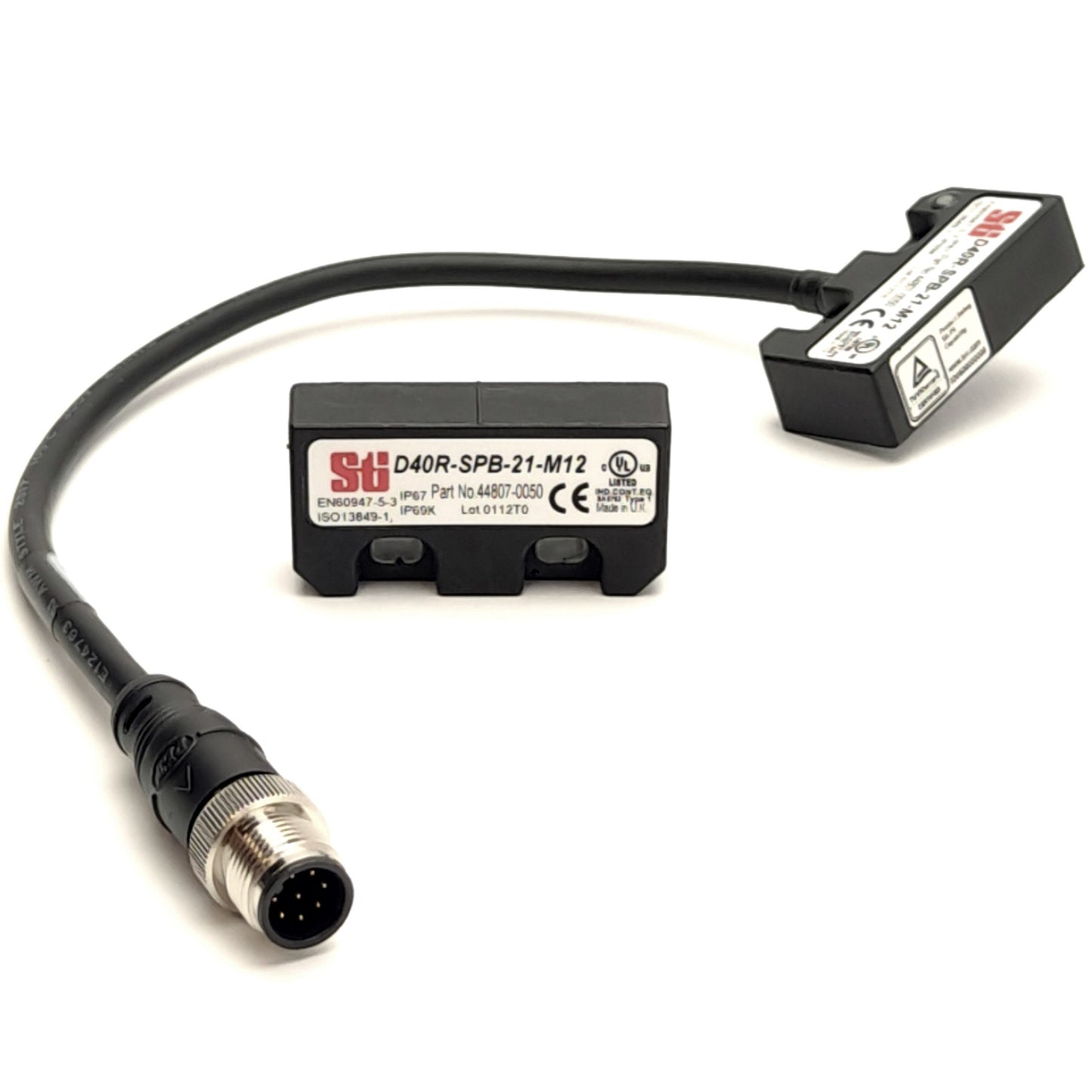 New – Open box Omron D40R-SPB-21-M12 Safety Door Switch, 24VDC 200mA Rated, 3PST-2NC/1NO