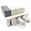 Used Bank of 4 SMC VQ4100-5 Solenoid Valves, 2-Position 5-Port, 24VDC