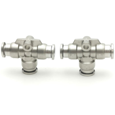 New Lot of 2 SMC KQB2T08-00 Union Tee Fitting 8mm Tube 3 MPa Proof -100kPa to 1MPa