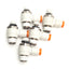 Used Lot of 5 SMC AS2211F-N02-07S Flow Control Fitting, 1/4" NPT, 1/4" P2C, 1 MPa Max