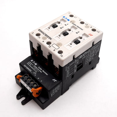 Used Eaton Cutler Hammer E04NC50X3N Contactor With E02NCXCXNN Coil, 24VDC, 600VAC 50A