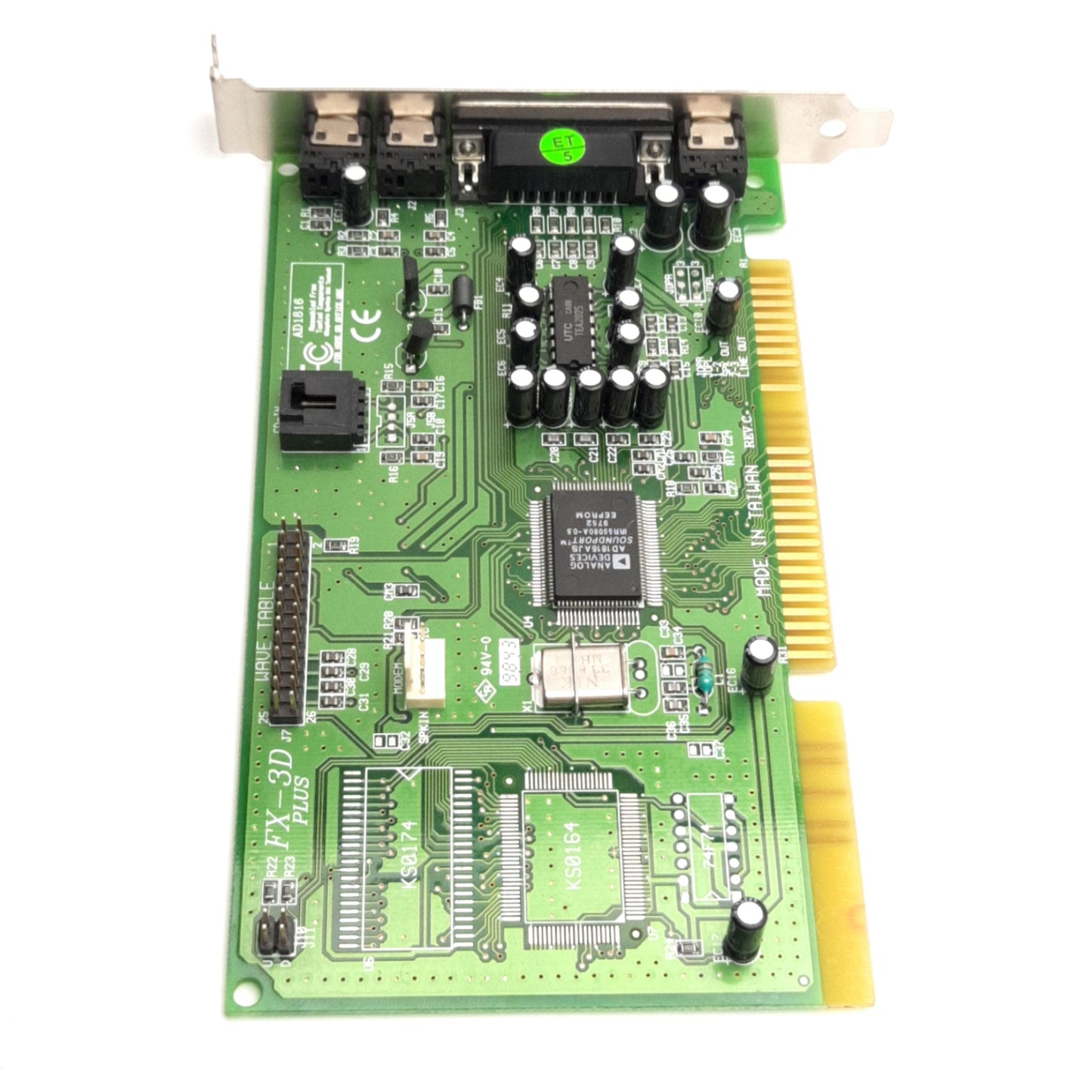 Used AOpen AD1816 FX-3D Plus Sound Card w/ Wave Table & CD-Rom Audio