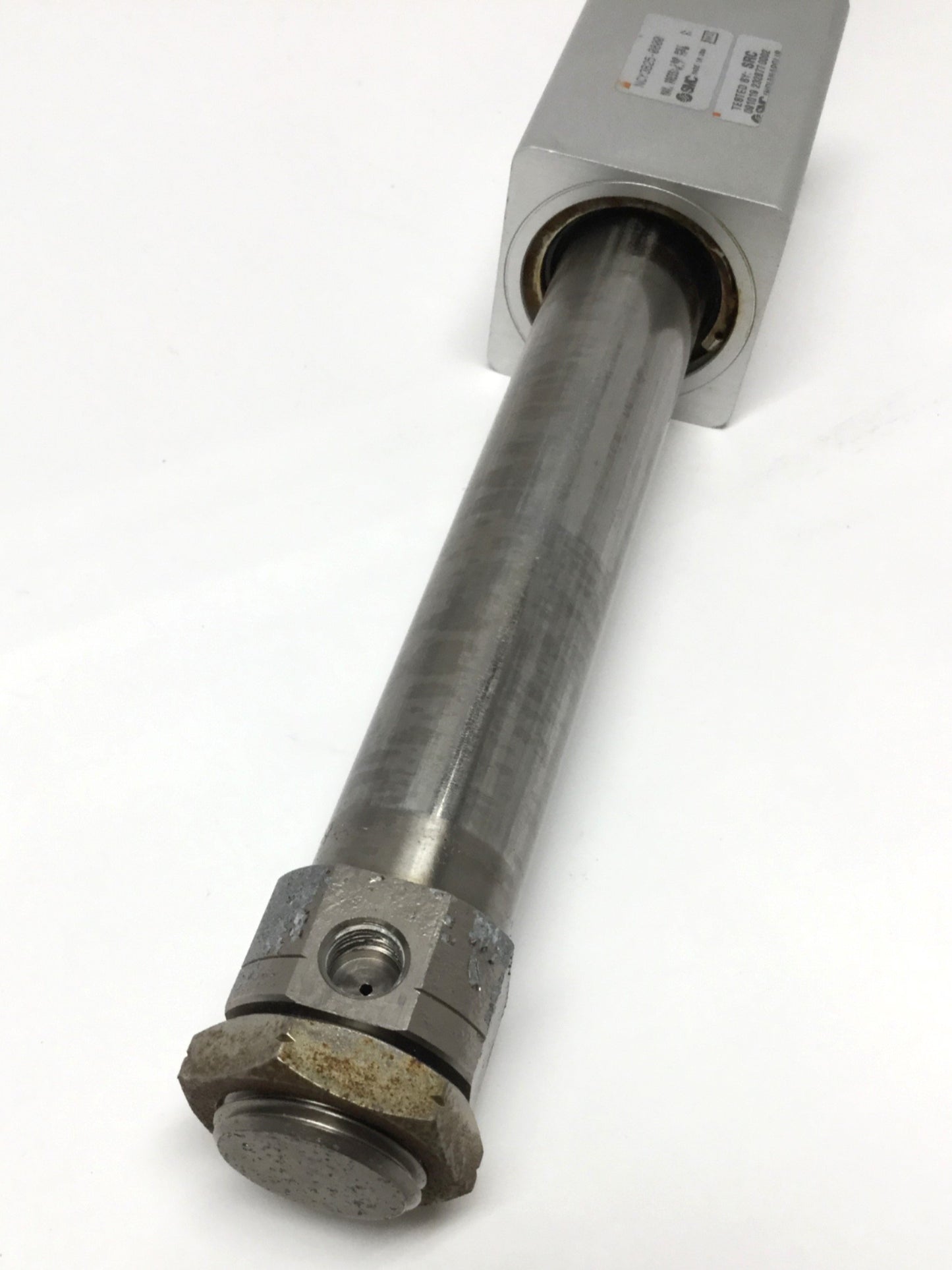 Used SMC NCY3B25-0800 Magnetically Coupled Rodless Cylinder 1" Bore, 8" Stroke 100psi