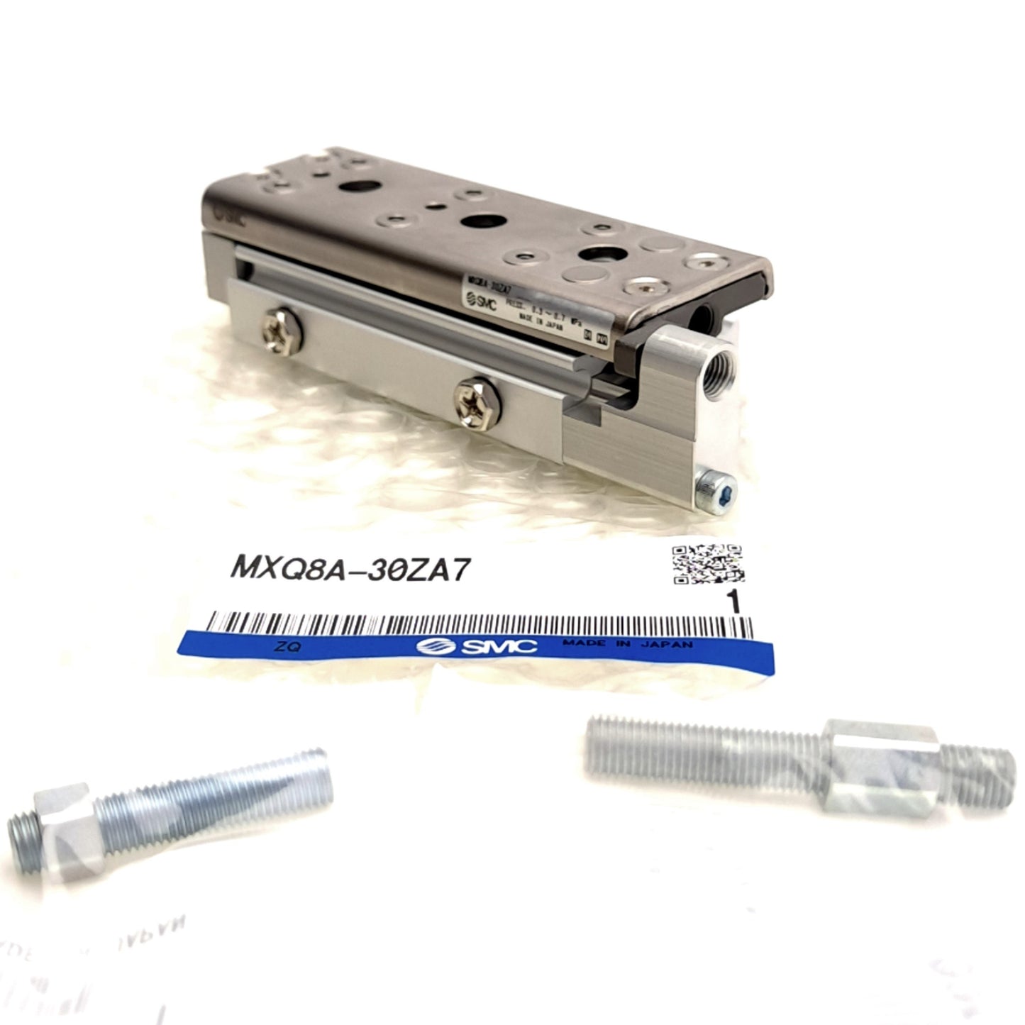 New SMC MXQ8A-30ZA7 Precision Slide Table, 8mm Bore, 30mm Stroke, Metal Stopper