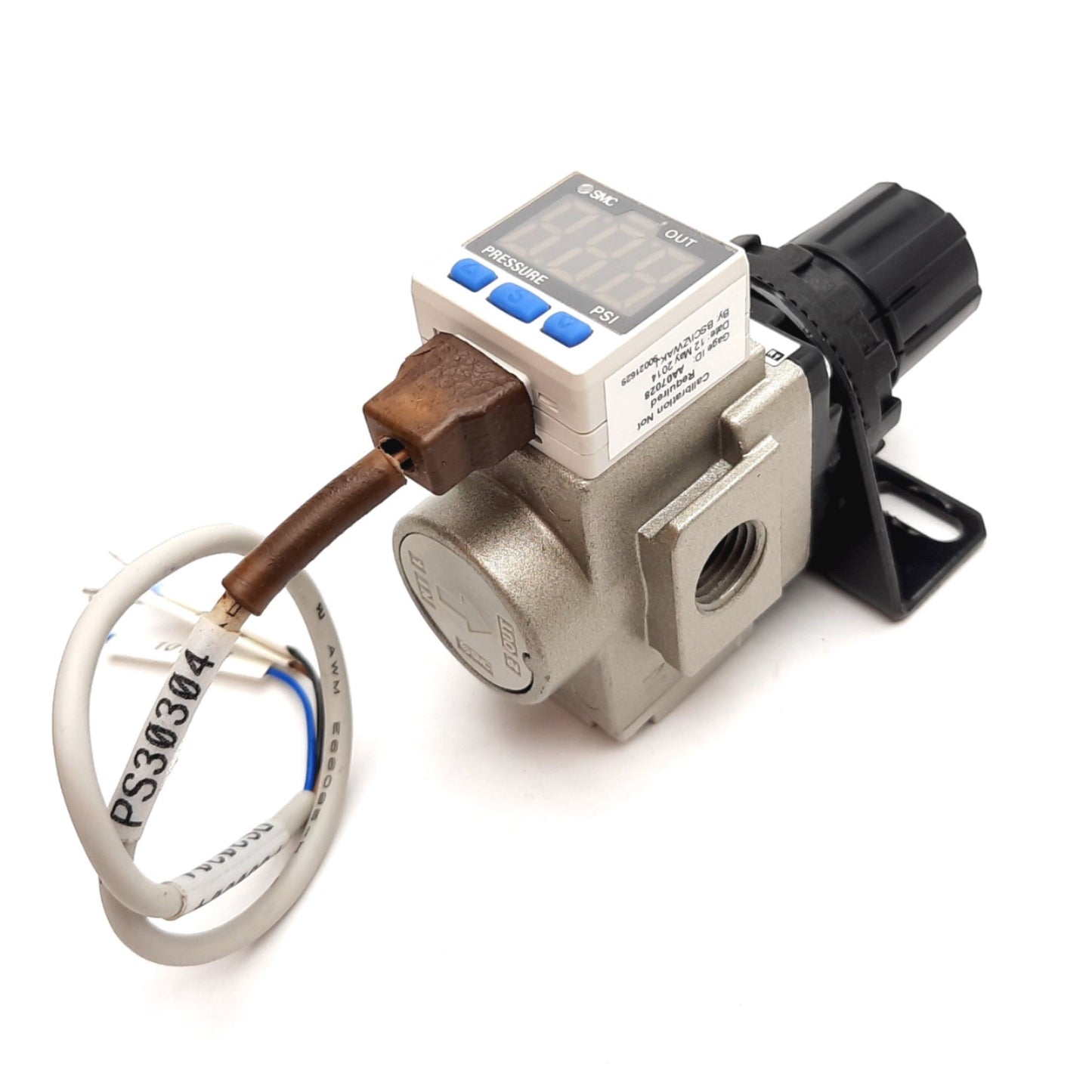 Used SMC AR20-N02E3H-YZ Pneumatic Regulator, W/ ISE35-N-65-P Digital Pressure Switch