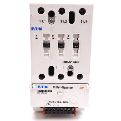 Used Eaton Cutler Hammer E04ND10X3N Contactor, 3-Pole, W/ E02NDXCXNN Coil, 24VDC
