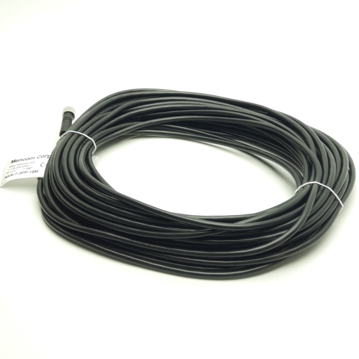 Used Mencom Corp NAN-T-3FP-15M Cordset, 3-Pole, M8 Female Straight, 15m, 60 VAC, 3A