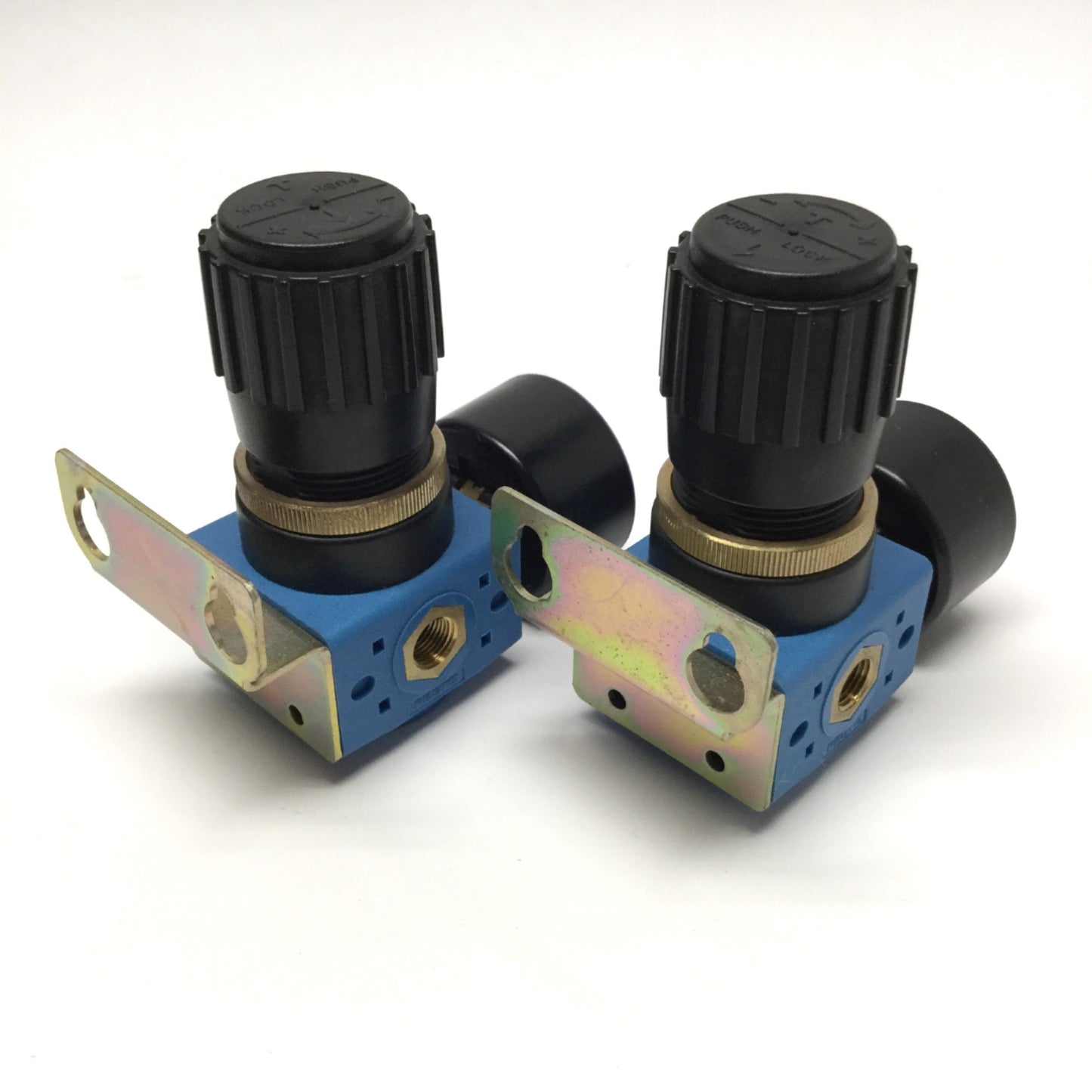 Used Lot of 2 Festo LR-1/8-S-B-NPT Pressure Regulator with Gauge 1/8" NPT, 1-16 Bar