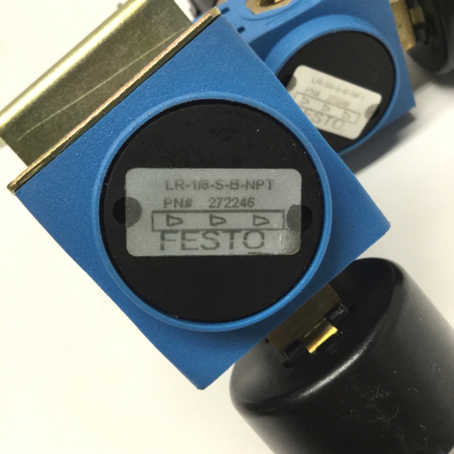 Used Lot of 2 Festo LR-1/8-S-B-NPT Pressure Regulator with Gauge 1/8" NPT, 1-16 Bar