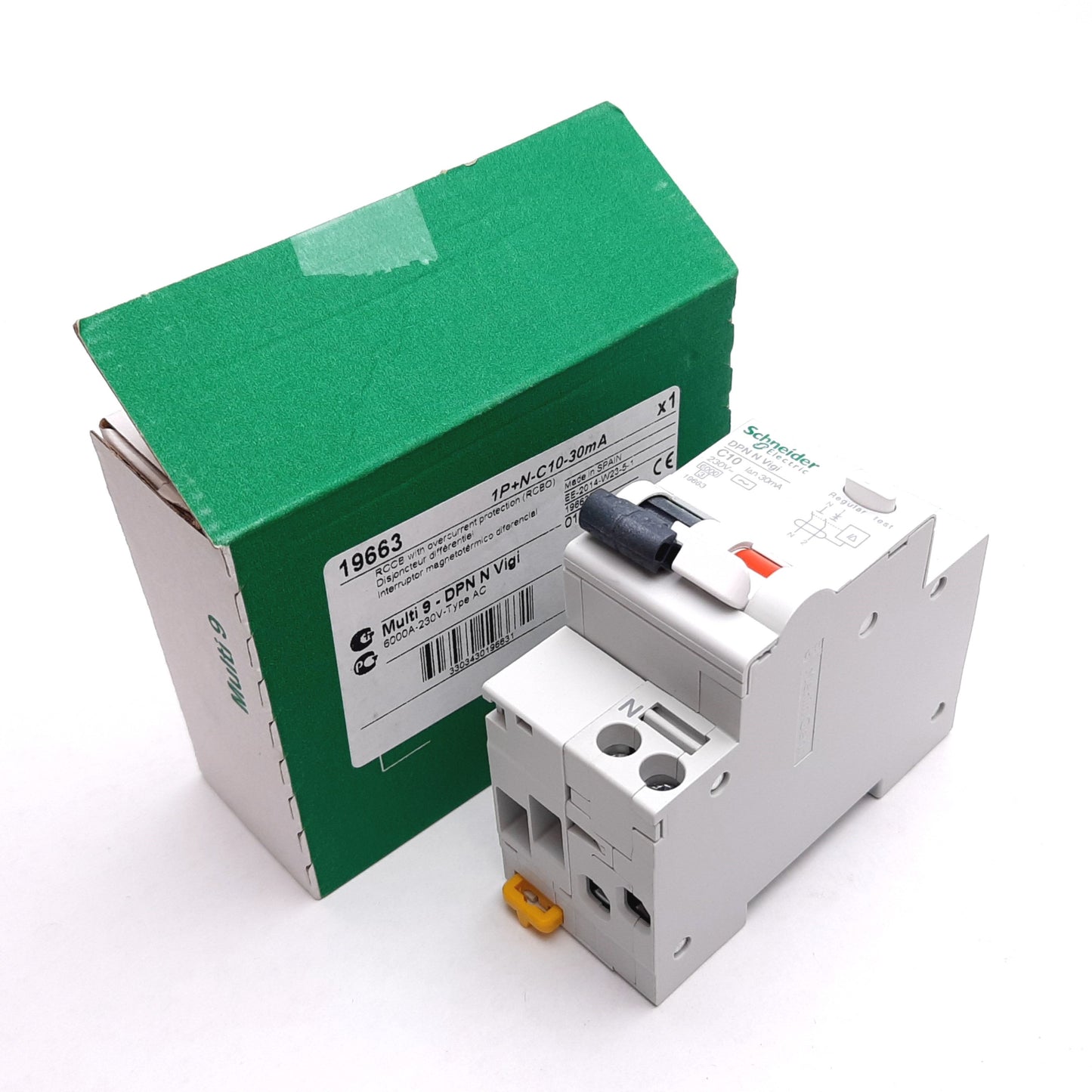 New Schneider Electric 19663 DPN N Vigi 1P+N-C10-30mA Circuit Breaker, 1-Pole, 10A