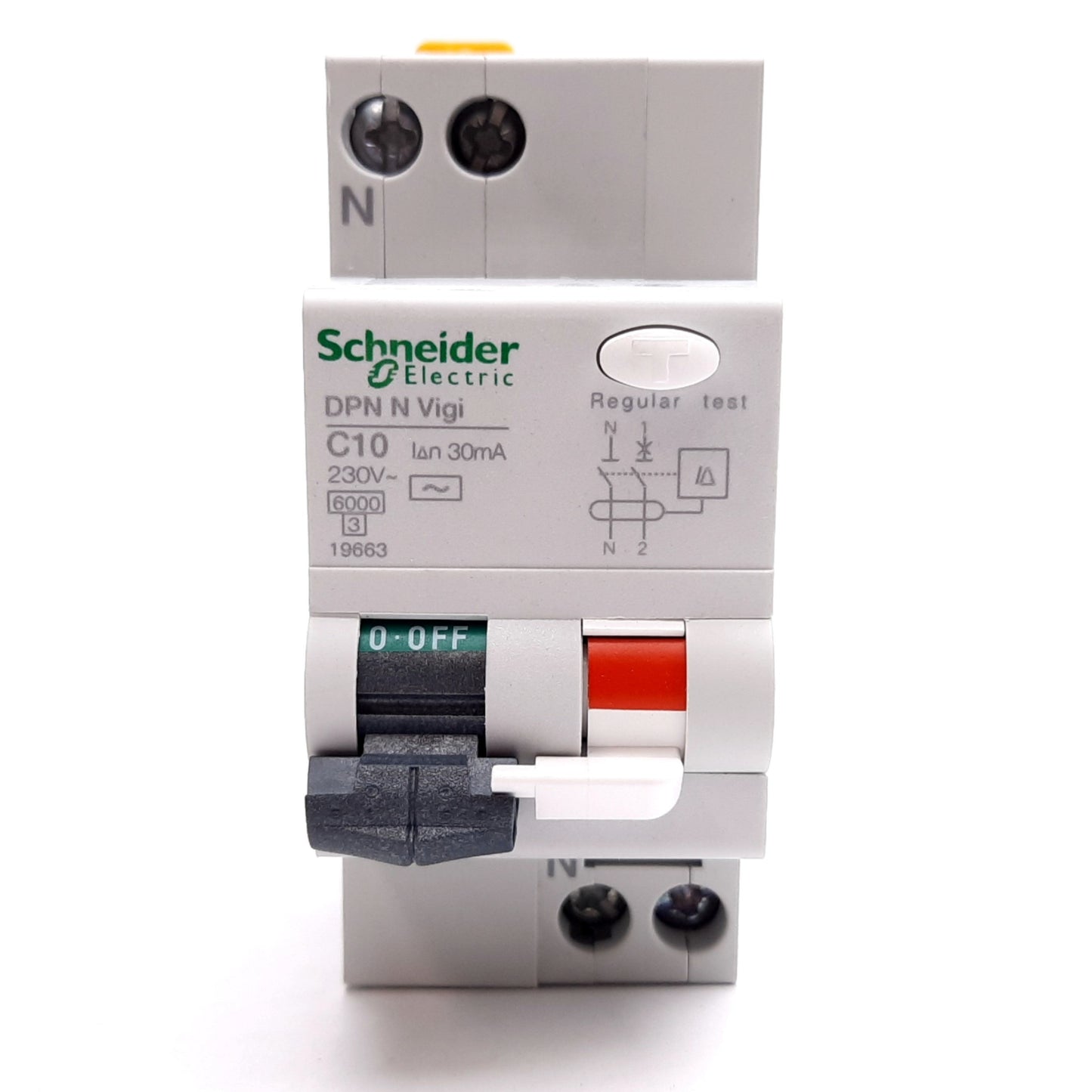 New Schneider Electric 19663 DPN N Vigi 1P+N-C10-30mA Circuit Breaker, 1-Pole, 10A
