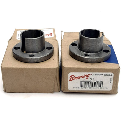 New – Open box Lot of 2 Browning G 1 Split Taper Bushings 1" Bore, 2" Flange Dia, 1/4-20 Thread