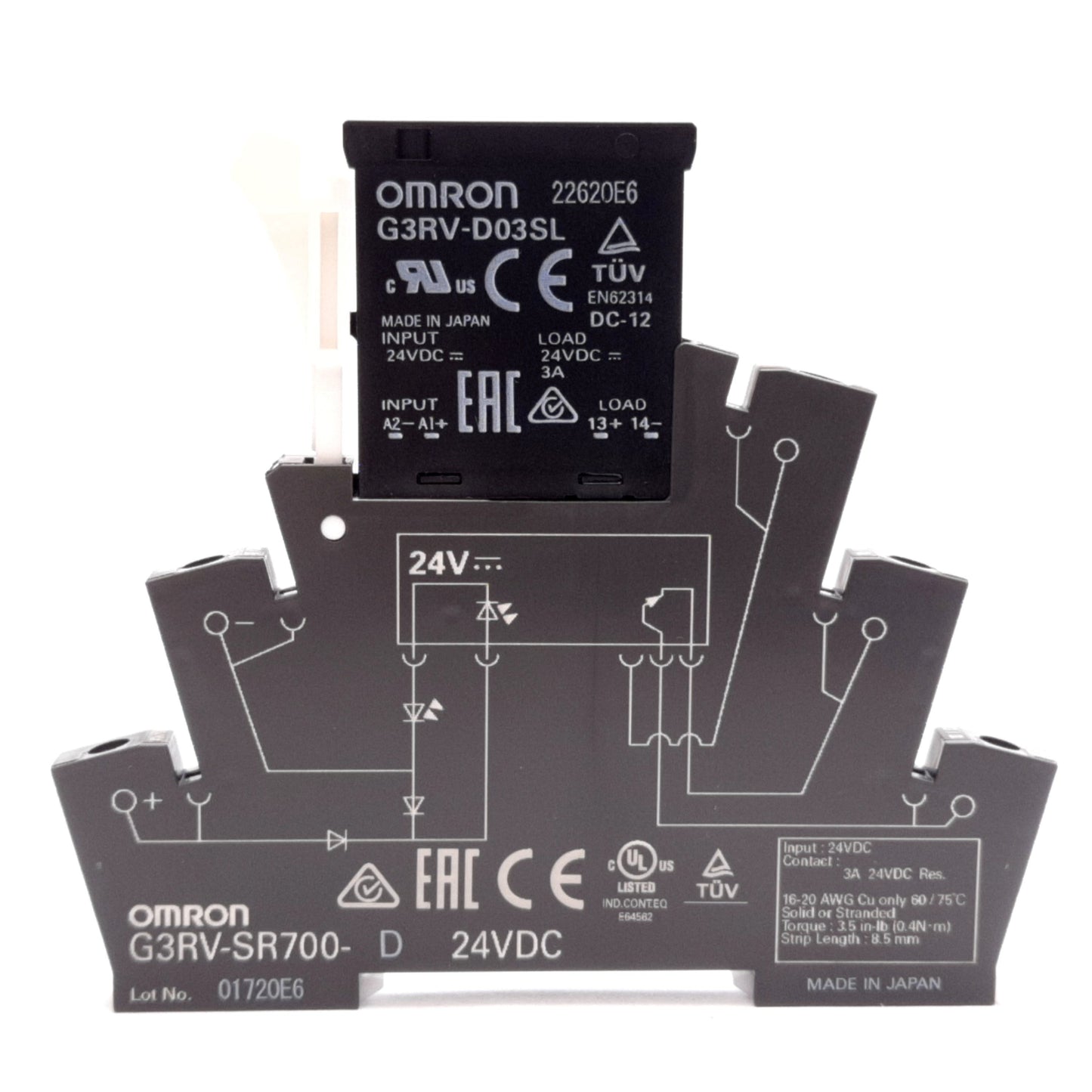 New – Open box Omron G3RV-D03SL Solid State Relay, SPST-NO, Coil: 24VDC, Rating: 24VDC 3A
