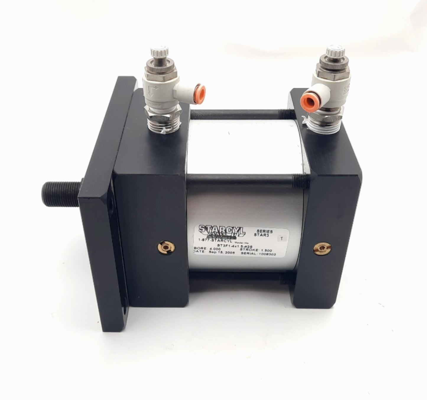 Used STARCYL ST3F1-4X1.5 Pneumatic Cylinder, Bore: 4", Stroke: 1.5", Ports: 1/2" NPT